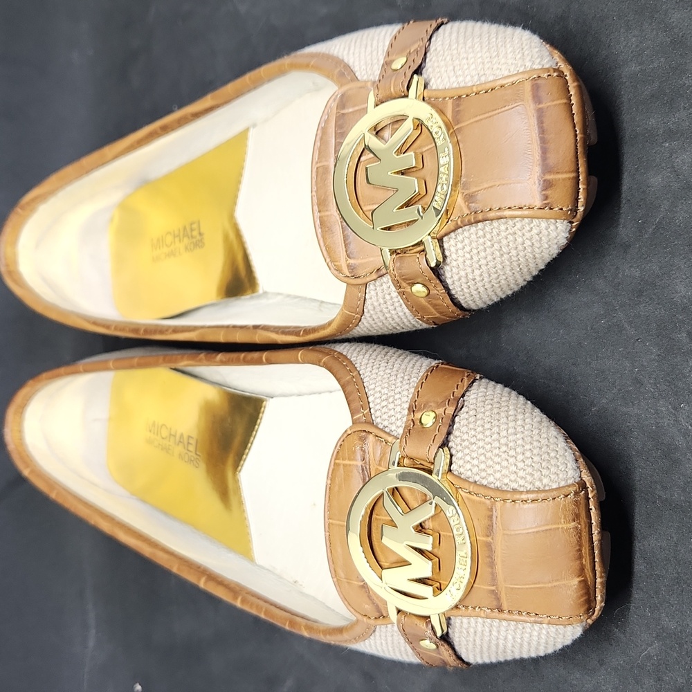 Michael Kors Women's Brown and Cream Flats